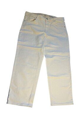 J Jill High-Rise Straight Leg Cream Denim Jeans 18 Stretch Cotton Tencel Blend